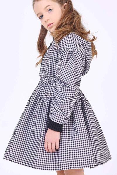 Pan Con Chocolate Κοριτσίστικο παλτό μαύρο λευκό