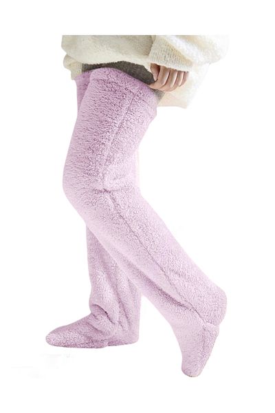 kubbe Tedy Plush Sleeping Socks Welsoft Above Knee Home Socks Foot Warmer Long Socks