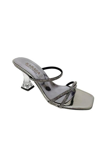 Rüya 8208-5 Γυναικείες παντόφλες από λουστρίνι με λεπτό τακούνι