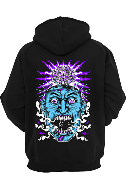 Edizen Hanorac cu glugă Crayz Brain, imprimat față și spate, 2024, premium, 1...