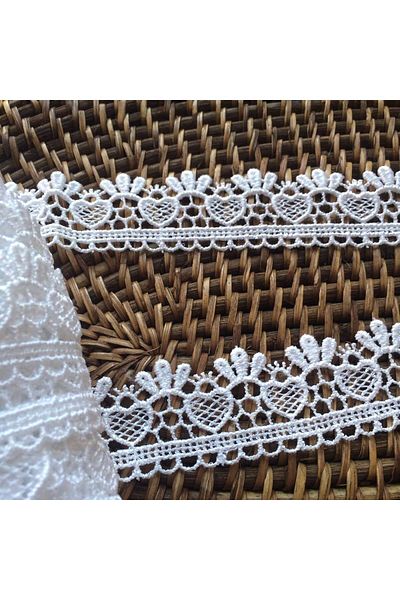 Dost Accessory Heart Patterned Lace Edge Guipure/lace Decoration Material/lace Ribbon Width 3 Cm 10 Meters
