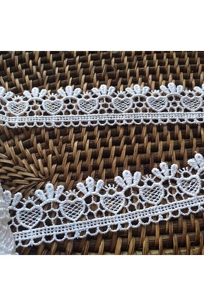 Dost Accessory Heart Patterned Lace Edge Guipure/lace Decoration Material/lace Ribbon Width 3 Cm 10 Meters