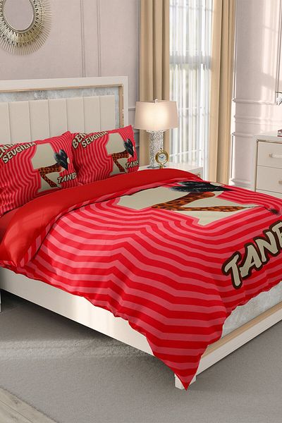 MonoHome Σετ Παπλωματοθήκη Διπλό Κρεβάτι King Size για την Ημέρα του Αγίου Βαλεντίνου - 100% Βαμβακερό Σατέν, 220x240cm