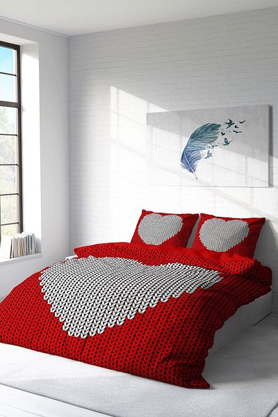MonoHome King Size Woven Heart 3D - Double Duvet Cover Set 220X240Cm