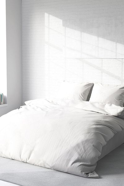 MonoHome White Lux Cotton - Double Ranforce Duvet Cover Set, King Size 220X240Cm
