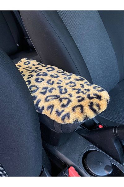 SortGarage Leopard Patterned Soft Plush Cushion - Armrest