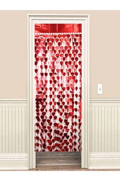 Kazanabil KALPLİ FOLYO KAĞIT PARLAK KAPI PERDESİ KIRMIZI