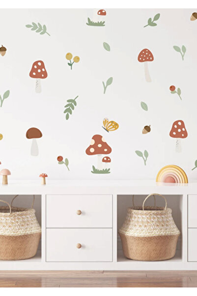 WALLHUMAN Mantar Diyarı Çocuk Odası Duvar Stickerı