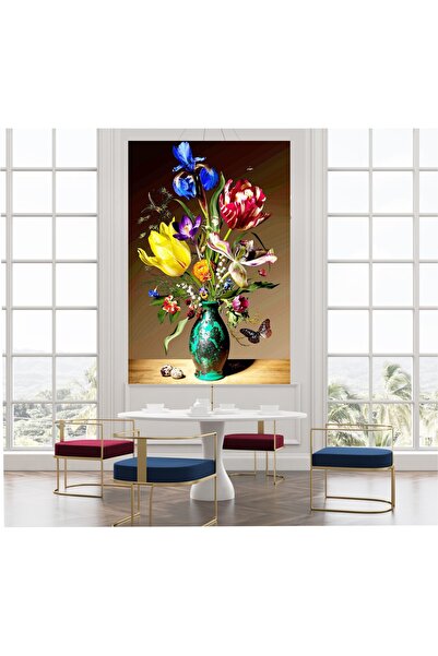 HDART Vazoda Gül Çiçek Dekoratif Kanvas Tablo Tablosu Salon Oturma Yatak Odas...