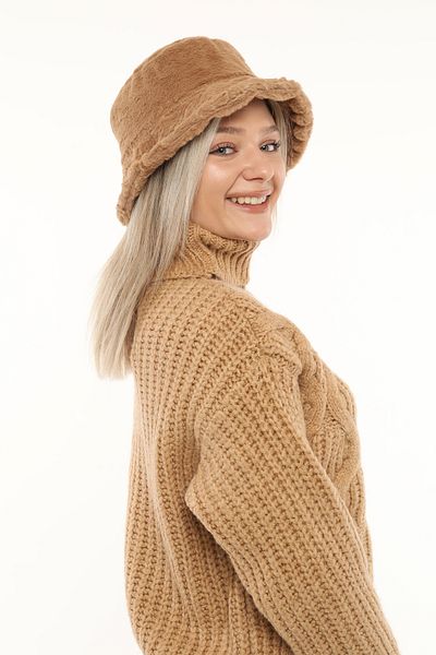 Aghilo Plush Women's Hat - Camel (Bucket Bucket)