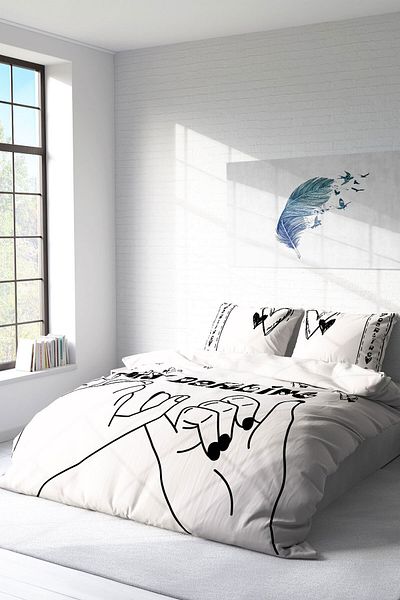 MonoHome Double King Size Duvet Cover Set - Cotton Satin, 3D Custom Design, Darling 220X240Cm
