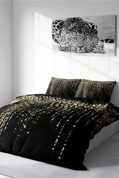 MonoHome King Size Double Duvet Cover Set - Cotton Satin, 3D Special Design, Starry Night 220X240Cm
