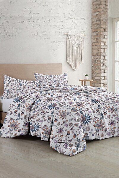 MonoHome Set cuvertură de pilota din satin de bumbac, elegant, floral, lux, K...