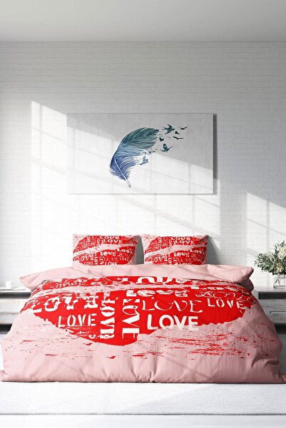 MonoHome 3D King Size Double Duvet Cover Set for Valentine's Day - 220X240Cm