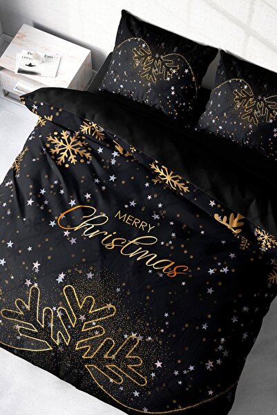 MonoHome Set de lenjerie de pat 3d pentru Crăciun, King Size, Crăciun Fericit...