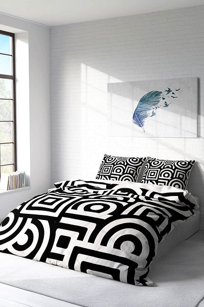 MonoHome Geometric King Size Modern Double Duvet Cover Set - 220X240Cm
