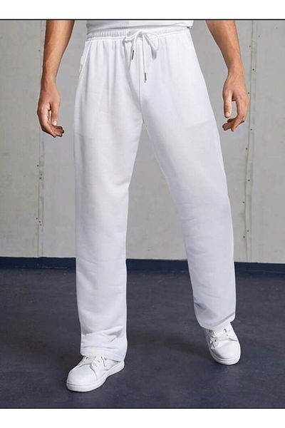 FİTGO Men's Basic Model Unprinted Comfortable Cut Tracksuit Bottom