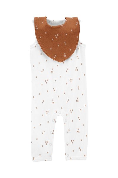 Carter's Baby Overalls Bib Set 2 Pack White