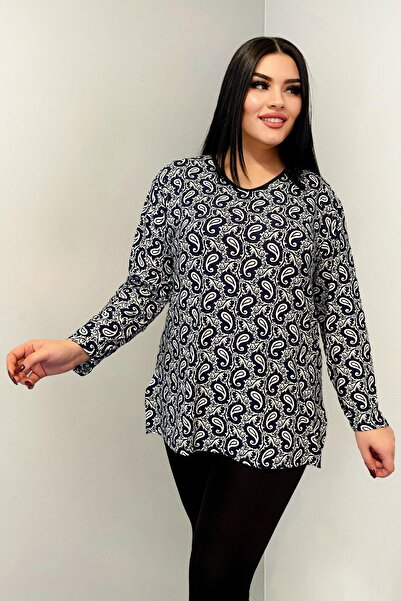 Siyezen Plus Size Extra Oversize Suede Blouse