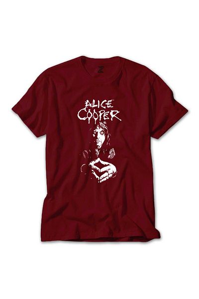 Z zepplin Κόκκινο μπλουζάκι Alice Cooper
