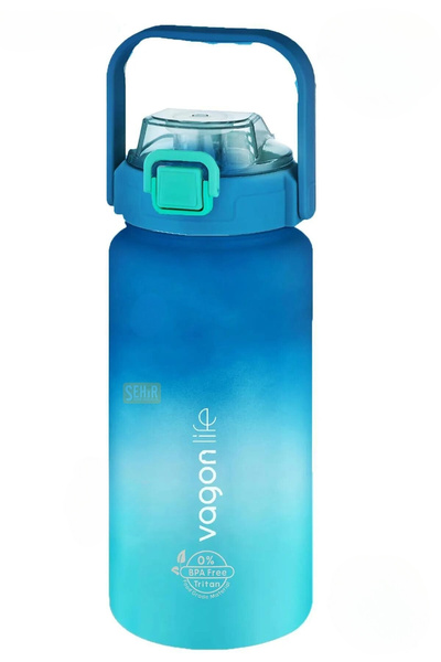 Vagonlife قارورة تريتان تحفيزية جديدة مزدوجة اللون سعة 1500 مل مع مقبض وشماعة...