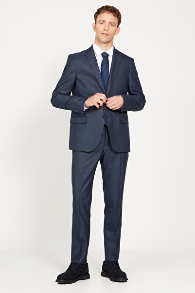 ALTINYILDIZ CLASSICS Ανδρικό καρό κοστούμι Slim Fit - Petrol και Claret Red