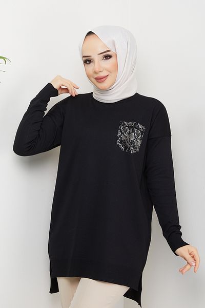 Pamuk Butik Tunica de tricotaje cu sclipici mercerizat pentru femei