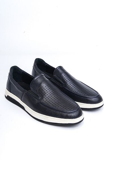Deripabuc Genuine Leather Navy Blue Men's Leather Casual Shoes Mrd7-2099