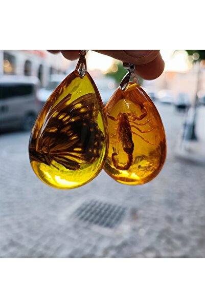 Genel Markalar anahtarlık akrep kelebek fosilli özel model hediyelik ürünler ...