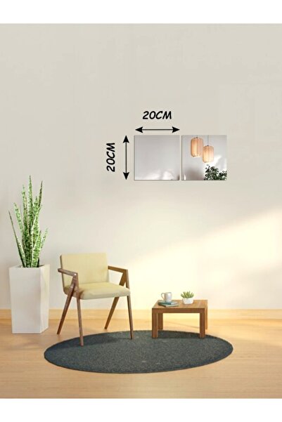 MEPAJANS Dekoratif Pleksi Ayna 20x20 cm (Kendinden Yapışkanlı) - 2 Adet