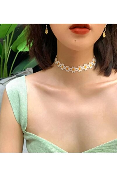 TakıConcept Papatya Kolye, Kadın Kolye, Choker Çiçek Kolye