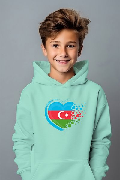 ADA BEBEK ÇOCUK Момчешки суитшърт с щампа „Може ли Азербайджан?“