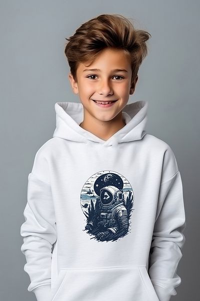 ADA BEBEK ÇOCUK Hanorac oversize cu imprimeu astronaut pentru băiat