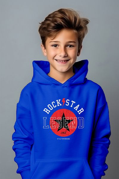 ADA BEBEK ÇOCUK Hanorac oversize cu imprimeu Rockstar, stil pentru băiat