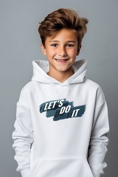 ADA BEBEK ÇOCUK Φούτερ Oversize με στάμπα για αγόρι Let's Do It