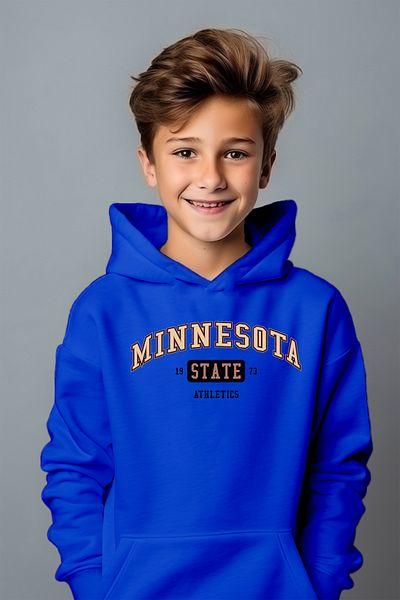ADA BEBEK ÇOCUK Hanorac oversize cu imprimeu Minnesota auriu pentru băieți