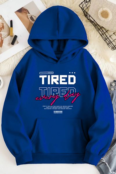 qavnas Унисекс суитшърт 2ip Raised Tıred Every Day Sax Oversize