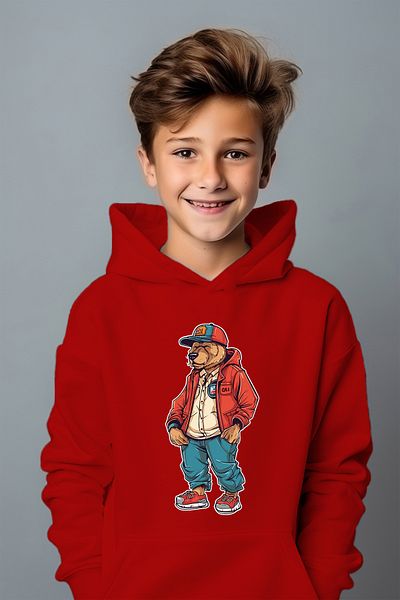 ADA BEBEK ÇOCUK Момчешки суитшърт с щампа Miskin Boho Oversize