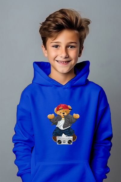 ADA BEBEK ÇOCUK Hanorac oversize cu imprimeu hiphopist Boho pentru băiat