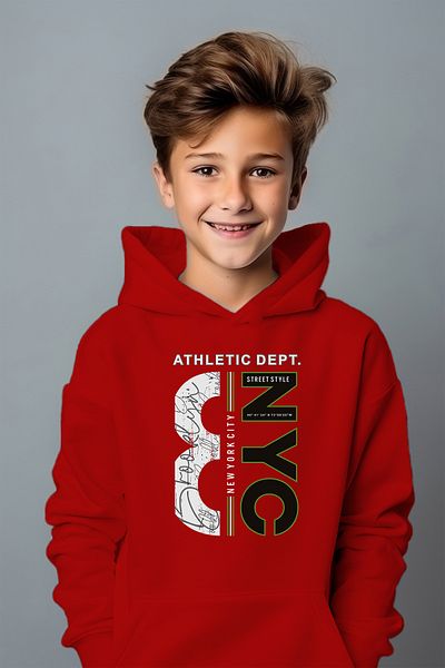 ADA BEBEK ÇOCUK Стилен извънгабаритен суитшърт с принт NYC за момче