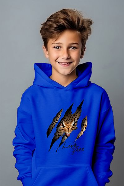 ADA BEBEK ÇOCUK Hanorac oversize cu imprimeu leopard gratuit pentru băiat