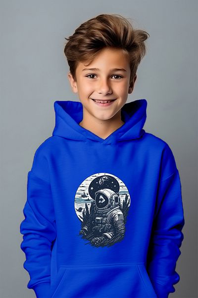 ADA BEBEK ÇOCUK Hanorac oversize cu imprimeu astronaut pentru baieti