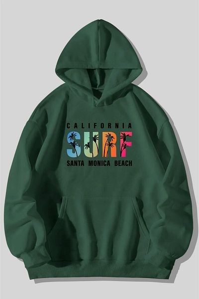 ciwi&life Unisex 2ip Raster CALIFORNIA SURF Φούτερ με στάμπα πράσινου μεγέθους
