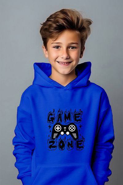 ADA BEBEK ÇOCUK Chlapecká oversize mikina Game Over s potiskem
