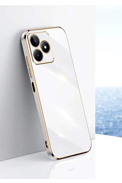 Rivor Realme C53 Uyumlu Kılıf Parlak Kenarlı Altın İşlemeli Kamera Korumalı R...