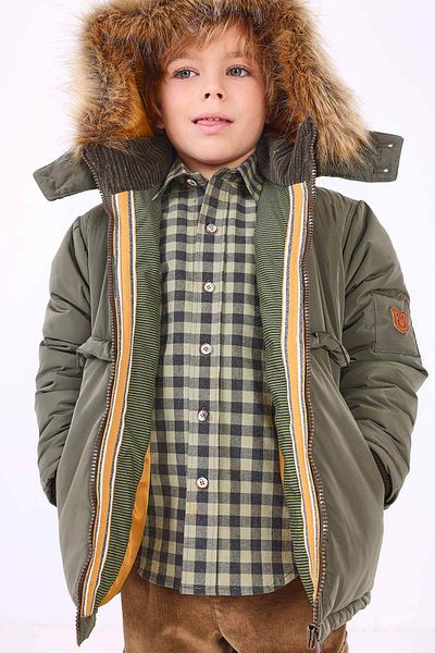 Pan Con Chocolate Boy's Coat Khaki