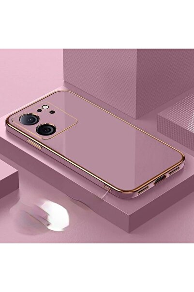 Rivor Xiaomi Mi 13T/13T Pro Uyumlu Kılıf Parlak Kenarlı Altın Işleme Kamera K...