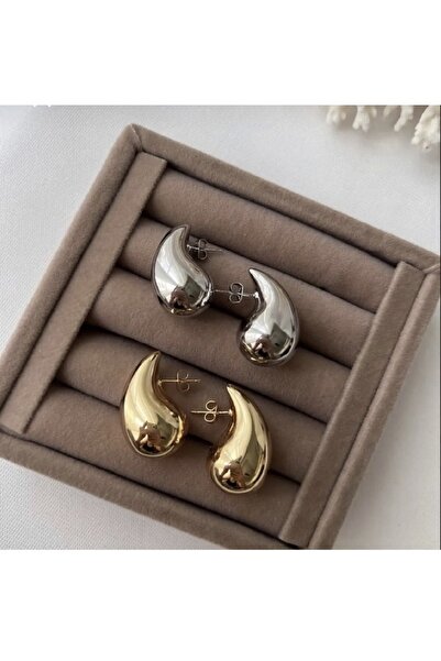 alsaccessories gözyaşı damlası model gümüş renk küçük boy küpe