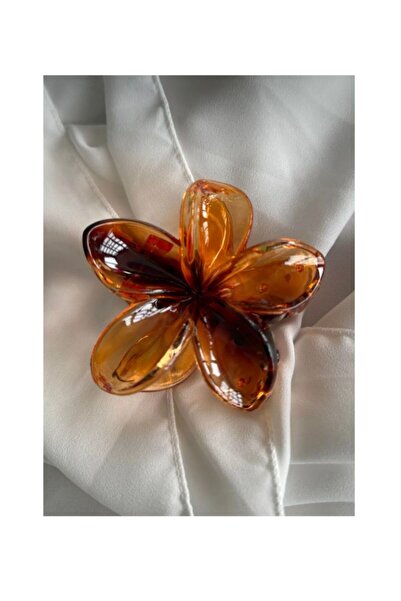 EBMER براون ليوبارد منقوشة لوتس زهرة مزلاج مشبك كبير