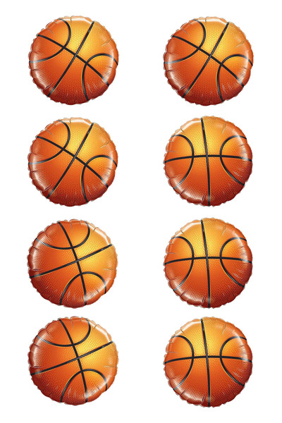LOTUS PARTY 8 Pieces Basketball Ball Foil Balloon - Basketball Theme Compleme...